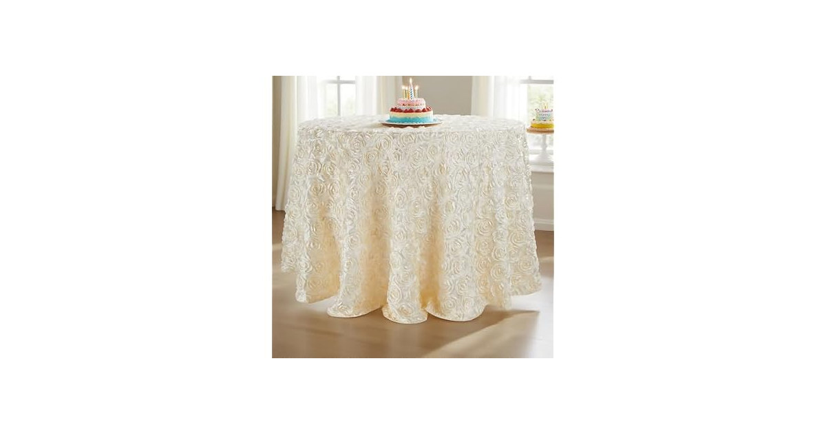 QueenDream 90 inch Round Tablecloth