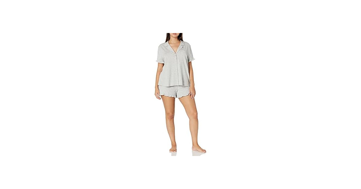 Amazon Essentials Women's Piped Short Pajama Set
