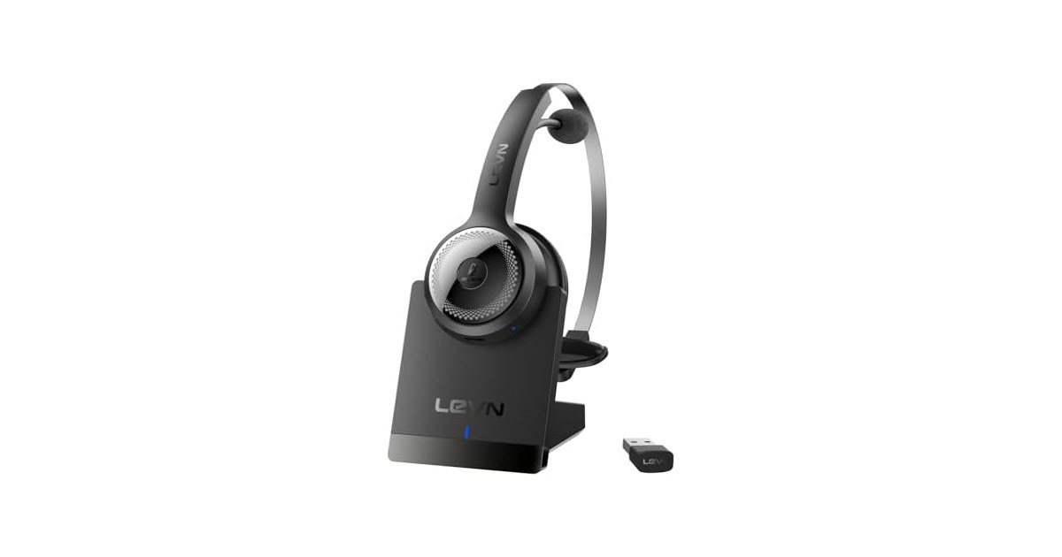 LEVN Wireless Headset AI Noise Cancel