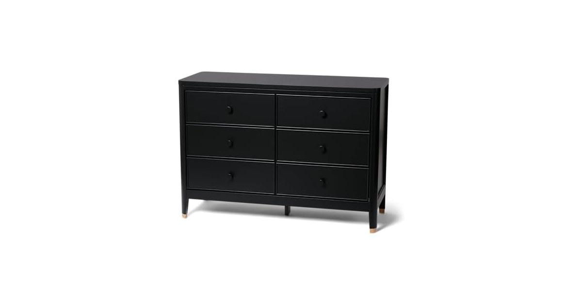 Little Seeds Aster 6-Drawer Dresser, Black