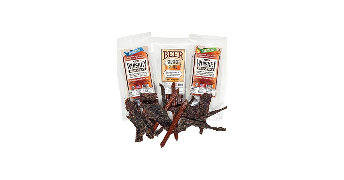 6pk Whiskey Jerky & Beer Sticks