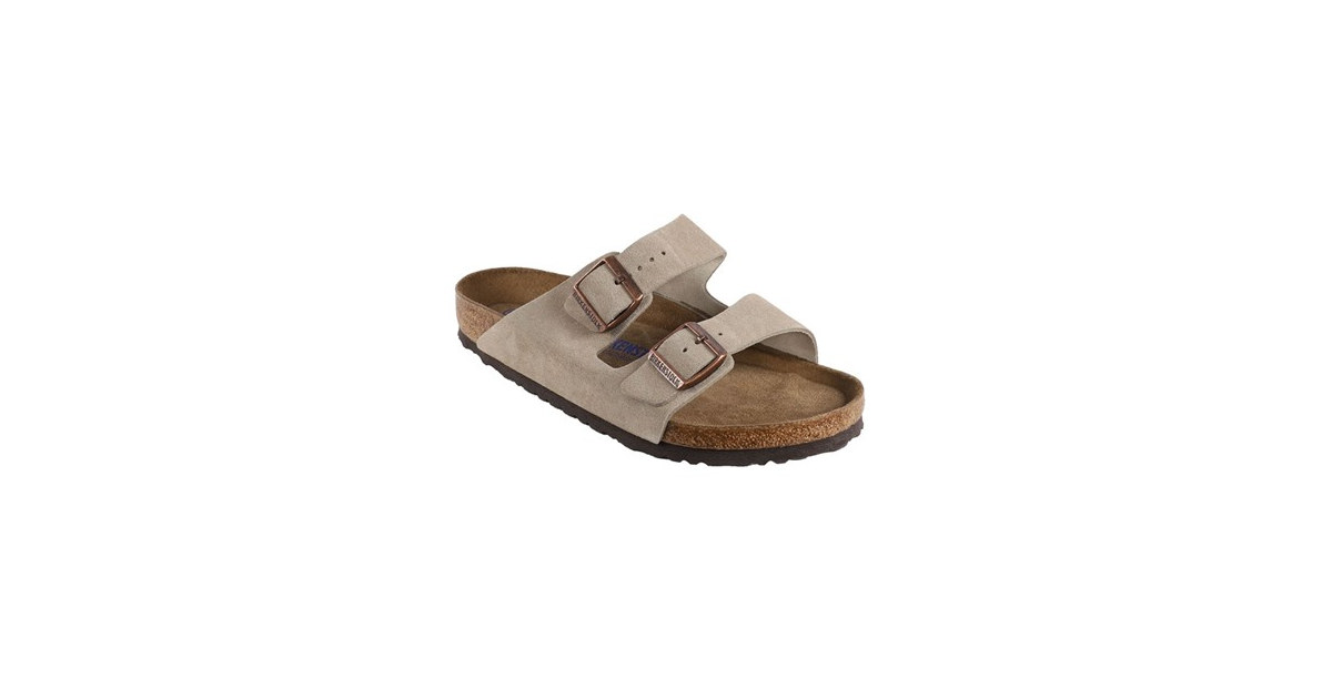 Birkenstock Arizona Soft Footbed Suede Leather Sandals Taupe (Open Box)
