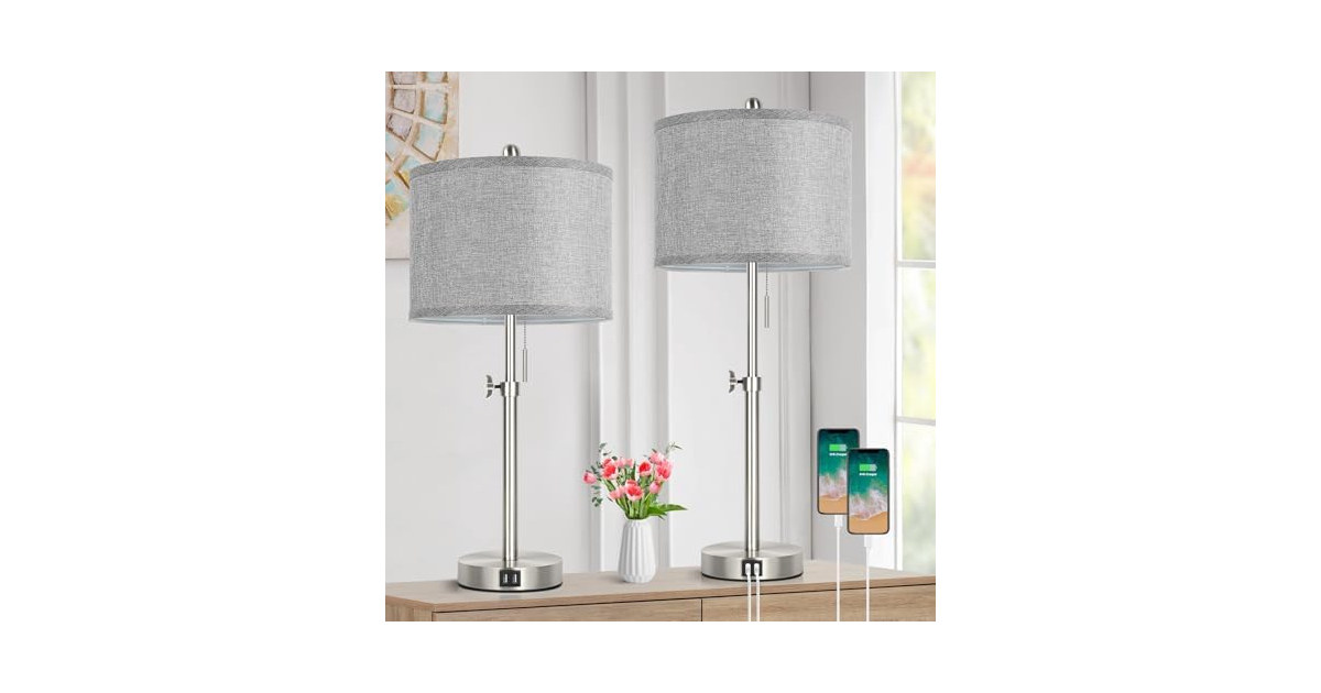 Kondras Grey Table Lamps Set of 2