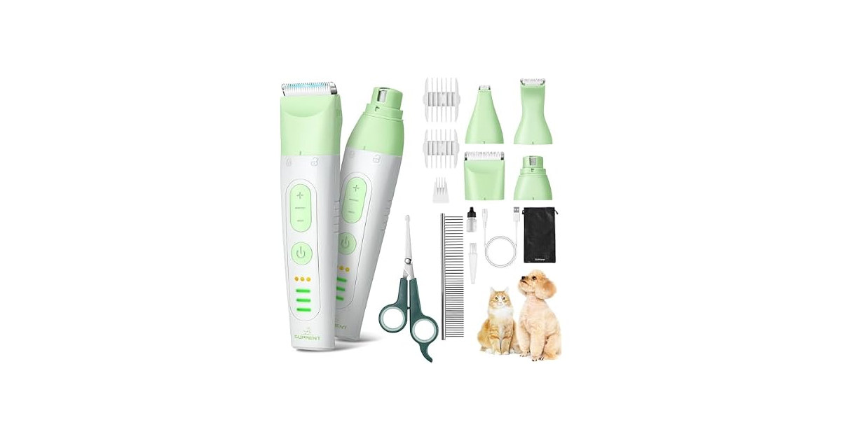 Dog Grooming Kit 4-in-1 Clippers & Grinder