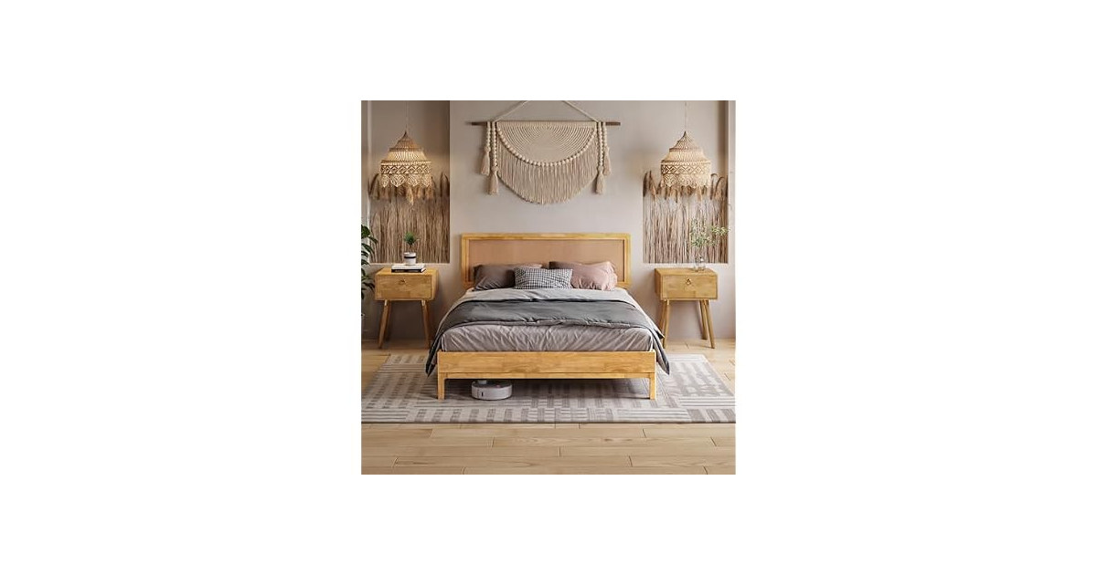 Bme Nipe Queen Boho Bed Natural