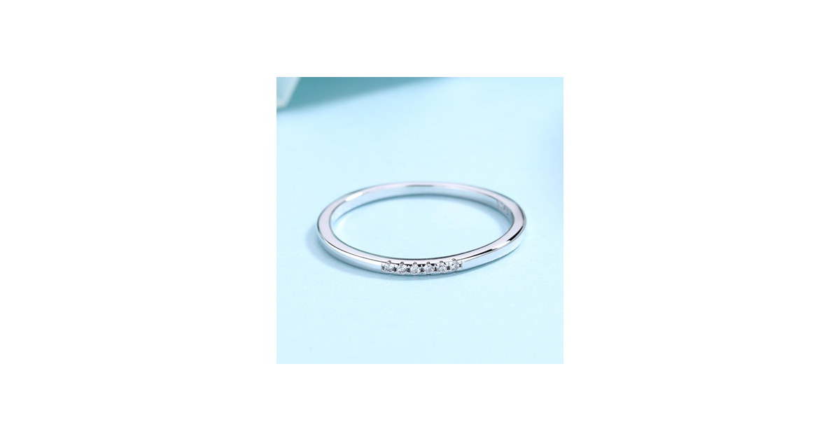 925 Sterling Silver Dainty Crystal Band