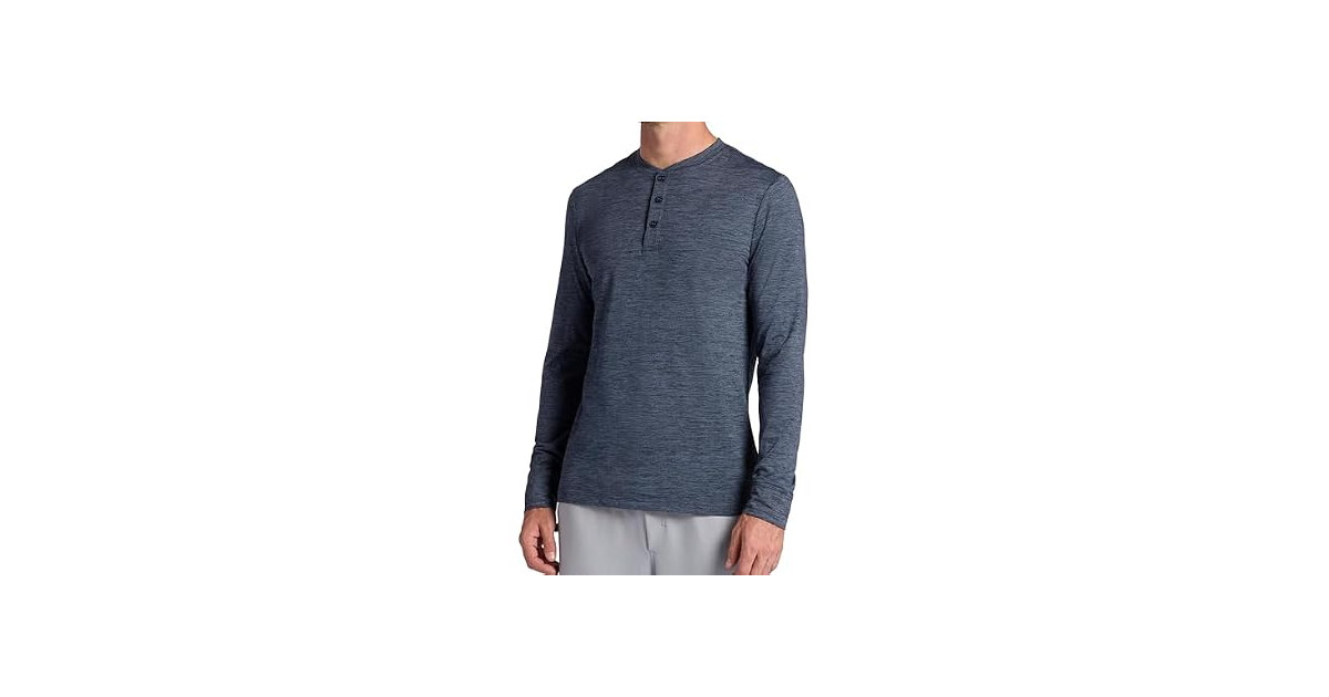 Gaiam Men Long Sleeve Henley Shirt