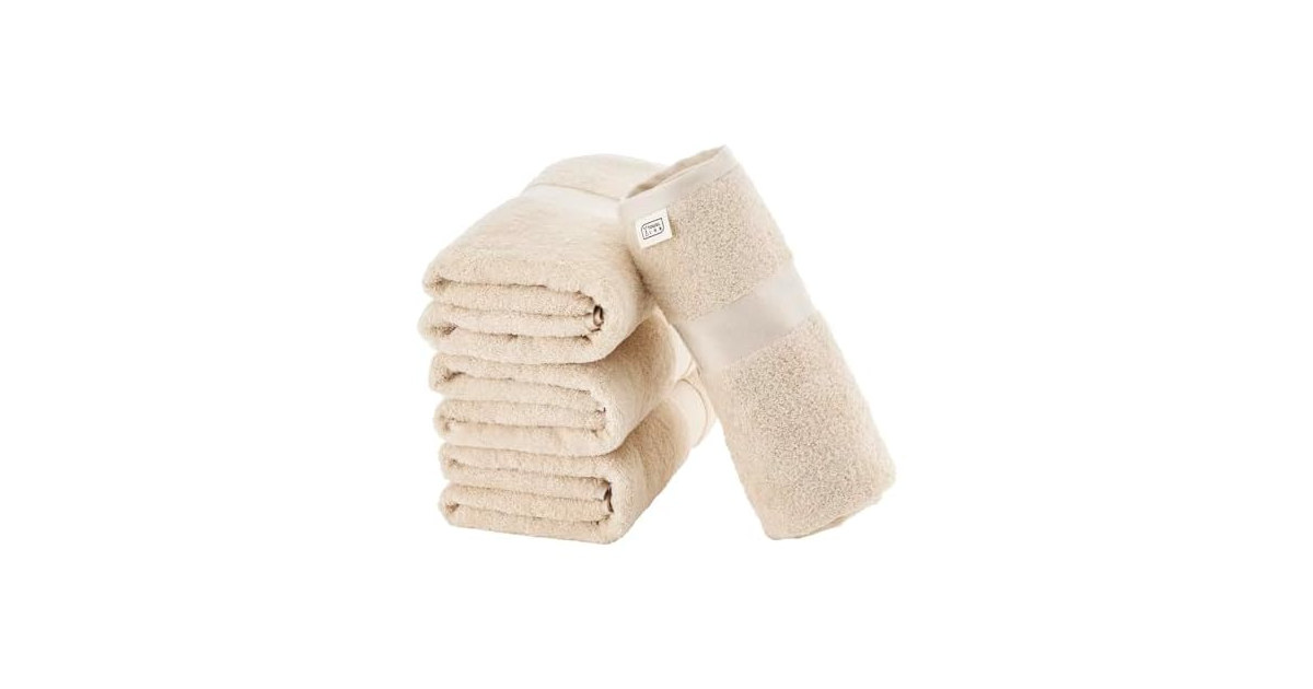 Towel Laboratory Luxury Bath Towel (30x54 inches) Beige,4Pk