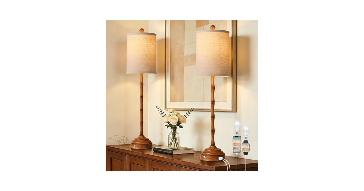 Qimh Tall Skinny Beside Lamps Set of 2
