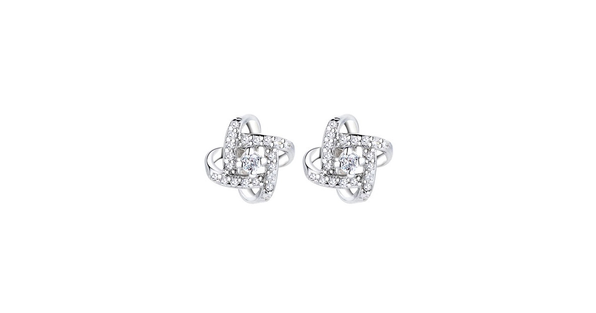 Sterling Silver Love Knot Stud Earrings