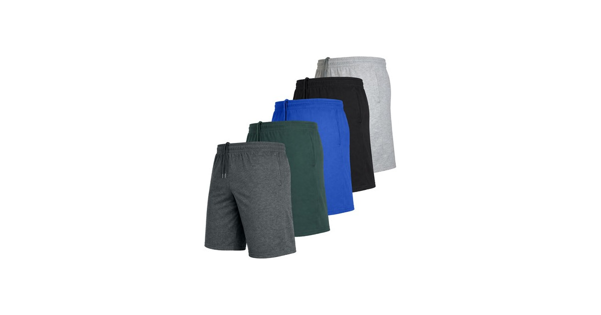 5Pk Mens Cotton Blend Lounge Shorts