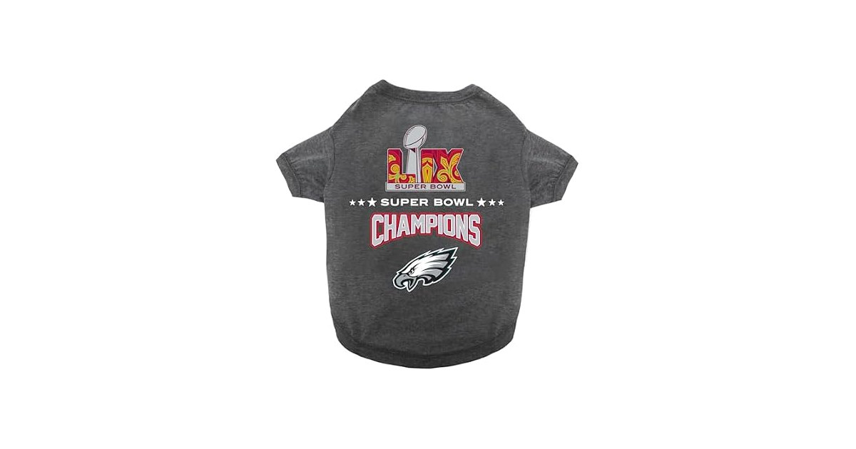 Pets First NFL Champion Dog T-Shirt, Medium, LIX