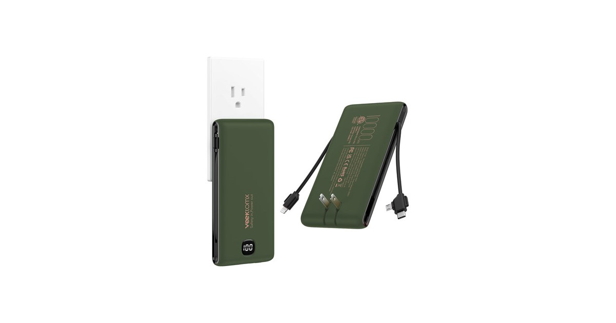 VEEKTOMX 10000mAh Power Bank Cables- Choose Color