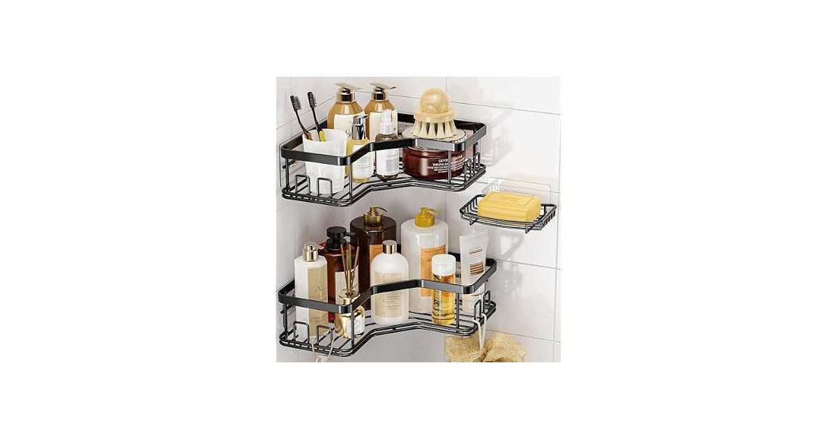 MAXIFFE 3 Pack Corner Shower Caddy