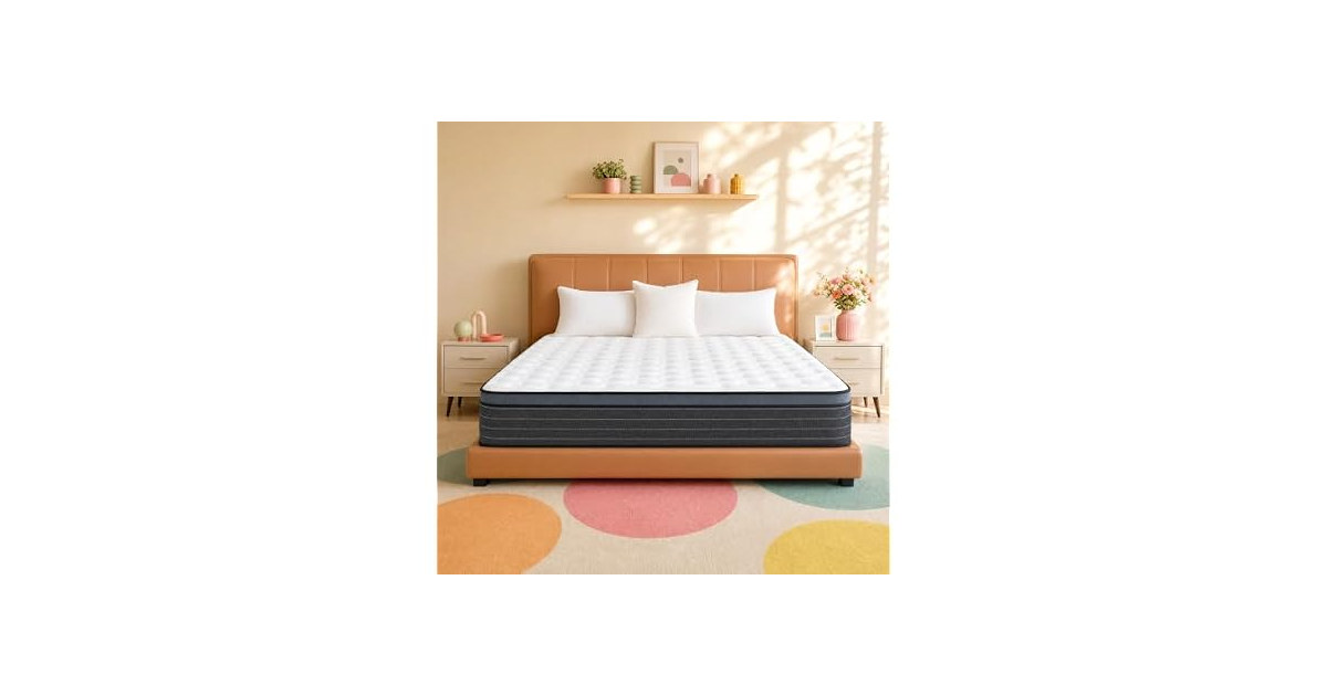 UNZIPE 14 Inch King Hybrid Mattress in a Box, Medium Firm