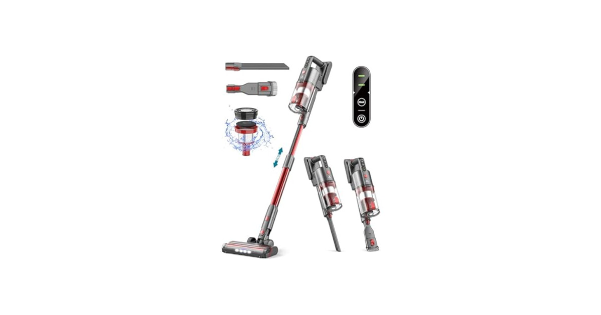 Ljuren Cordless Vacuum Cleaner for Home (Peach Red)