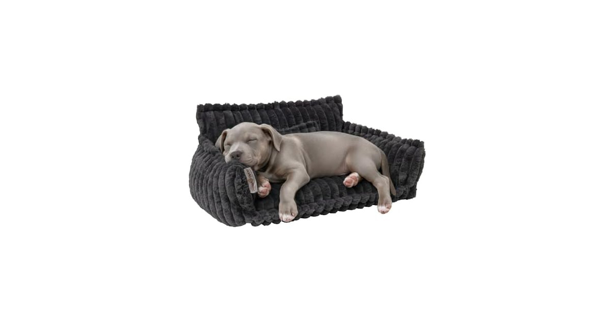 Grooved Pet Bed for Small to Medium Dogs or Cats, Soft Ribbed