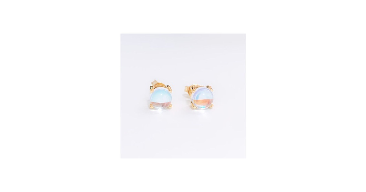 925 Sterling Silver Moonstone Studs