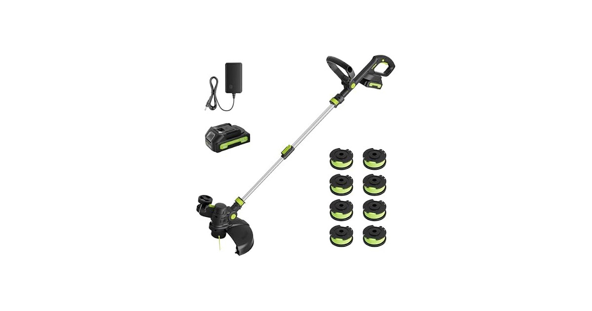 12" Cordless String Trimmer/Edger, 20V 2.0Ah Battery