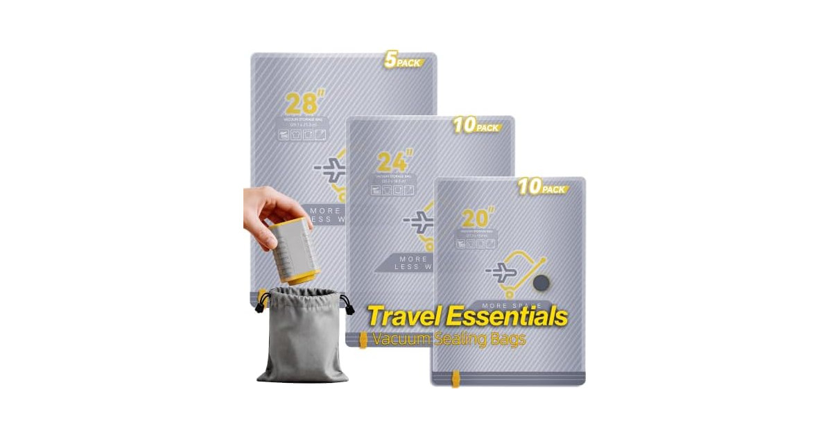 Viokei 25-Pack Vacuum Bags for Travel