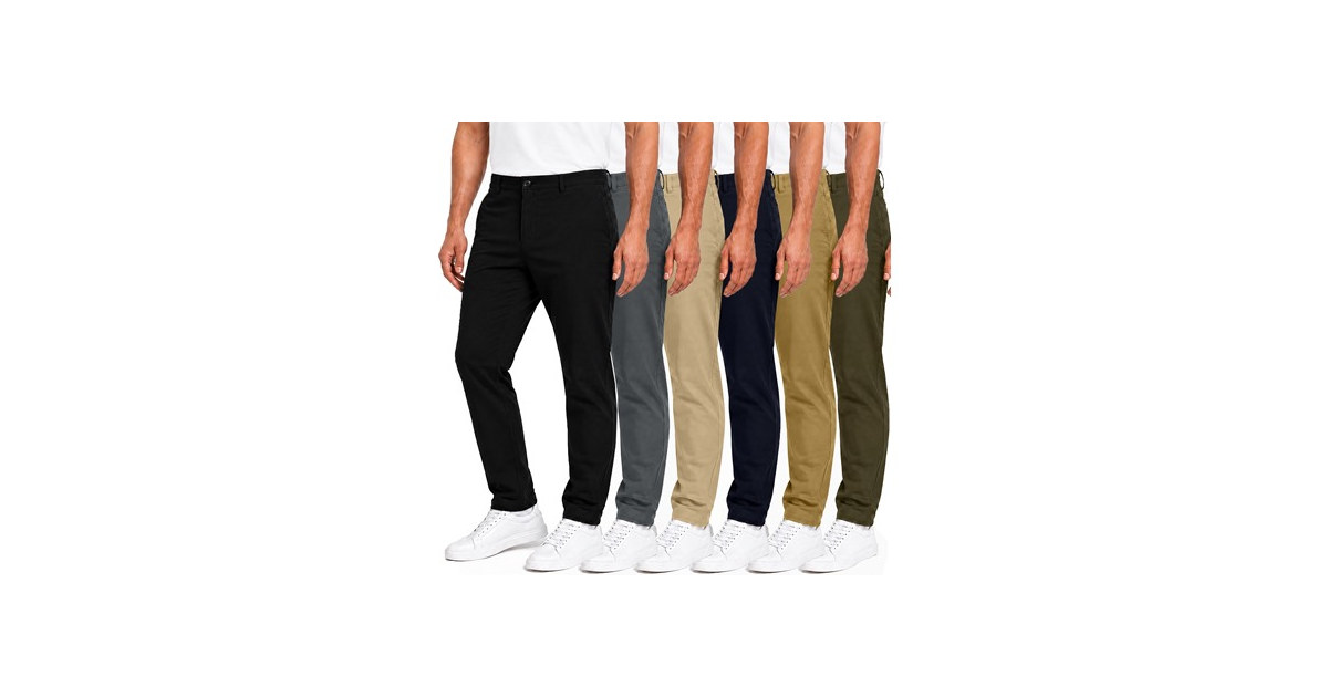 3Pk Mens Super Stretch Chino Pants