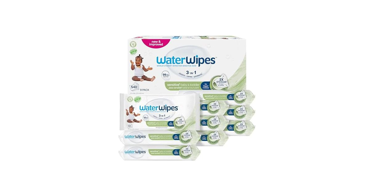 WaterWipes Baby Toddler Wipes 540 Count 9 Packs