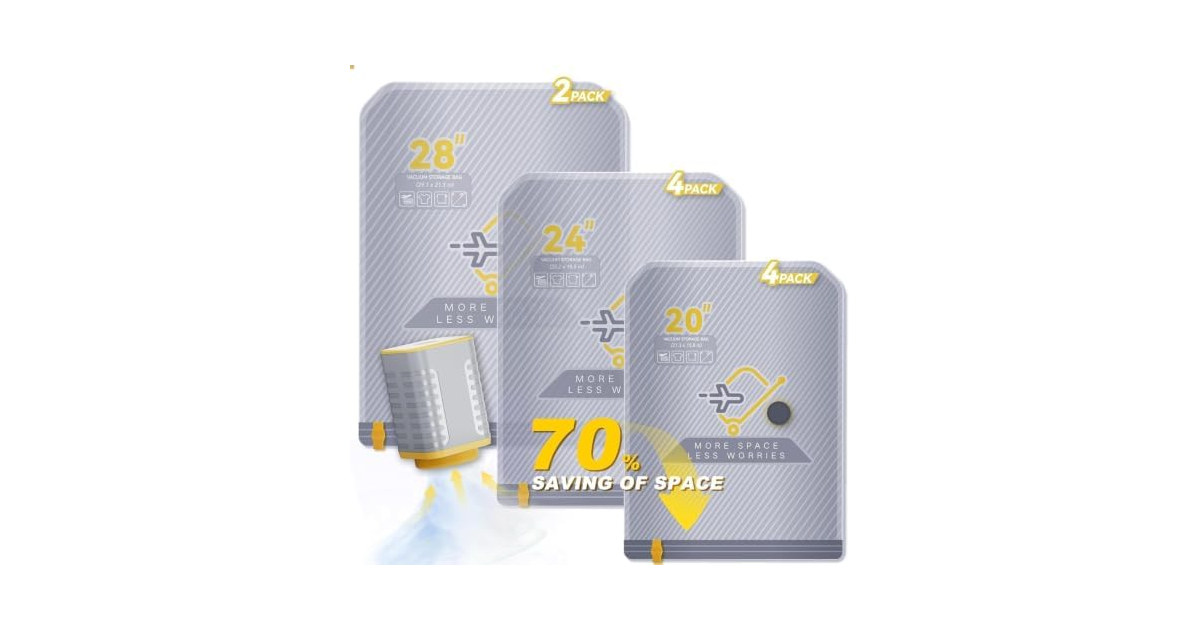 Briono 10-Pack Vacuum Bags for Travel