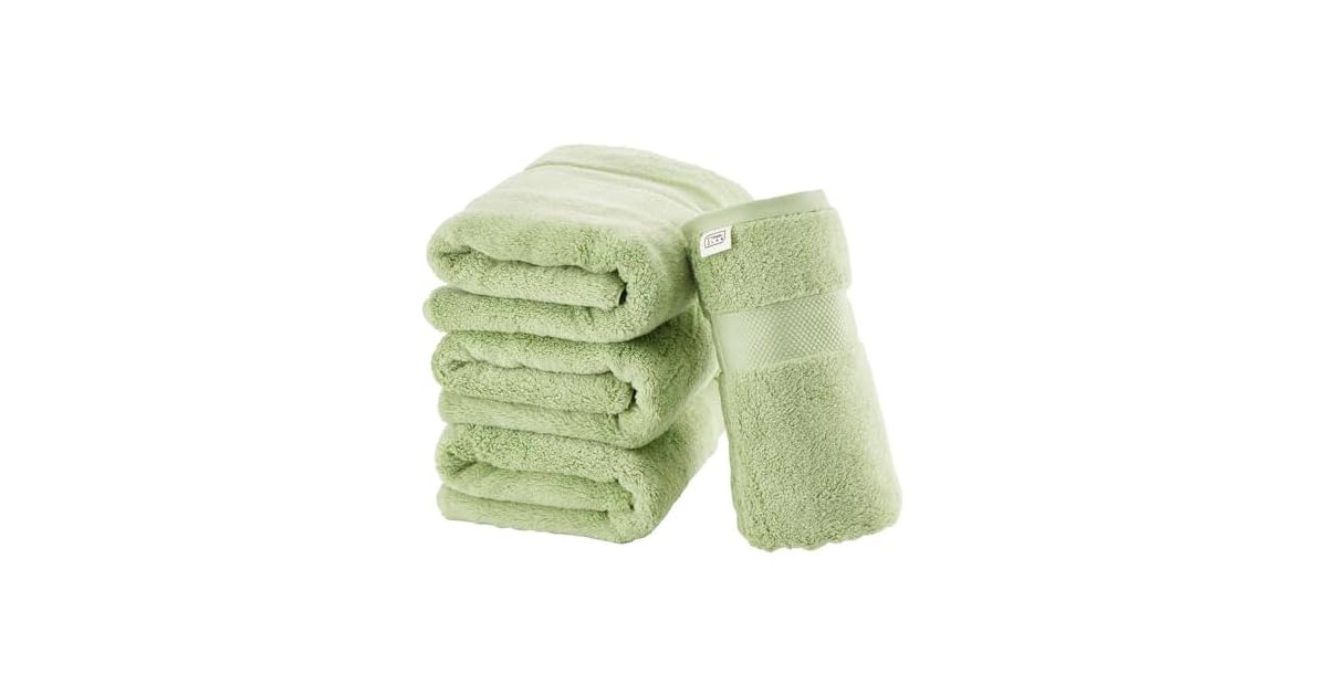 Towel Laboratory Luxury Bath Towel (30x54 inches) Matcha 4PK