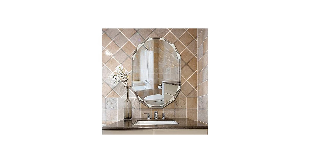 SNUGACE Single Beveled Edge Frameless Vanity Mirror