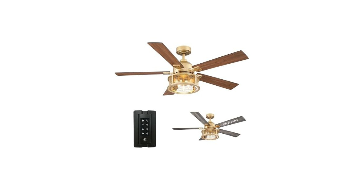 Parrot Uncle F6318GD110V-PU 52" Industrial Ceiling Fan