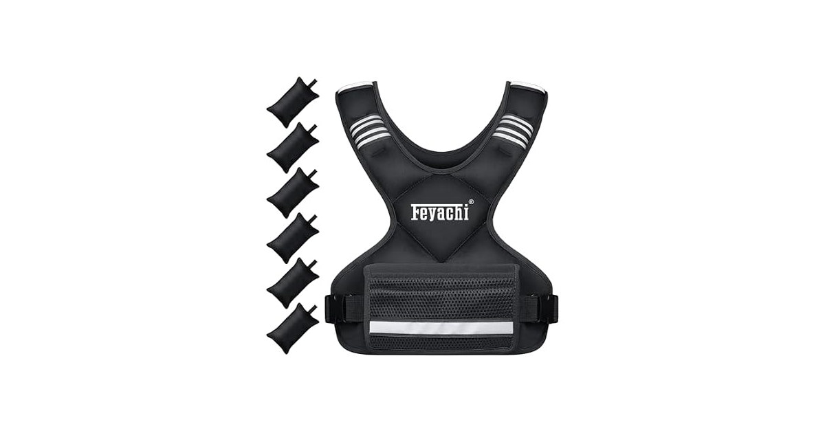 Feyachi Adjustable Weighted Vest - 12 lb