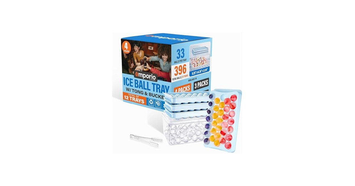 Emporio Kitchen Round Ice Cube Tray Set Pack of 4