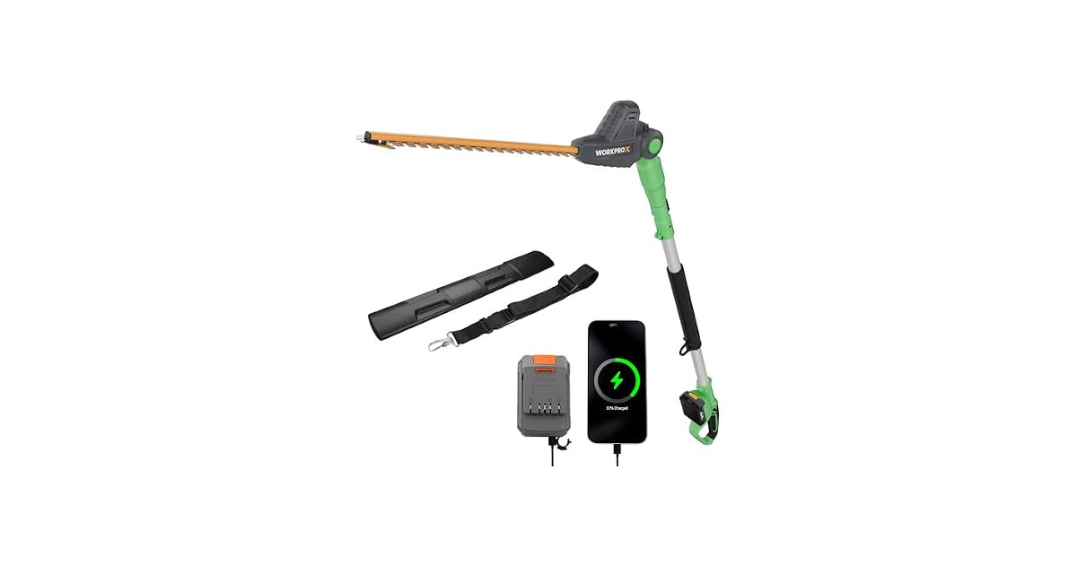 WORKPROX 20V Cordless Pole Hedge Trimmer