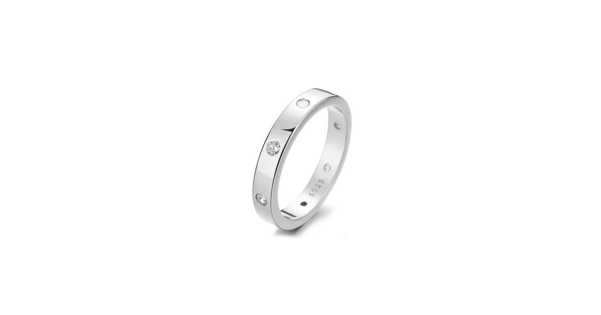 14K White Gold Plated thick Band Ring