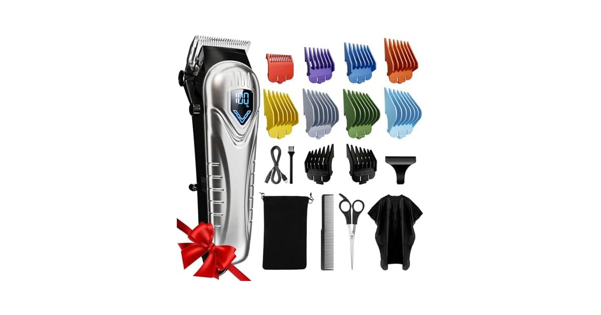 Chicclly Low Noise Hair Clippers 10 Guides