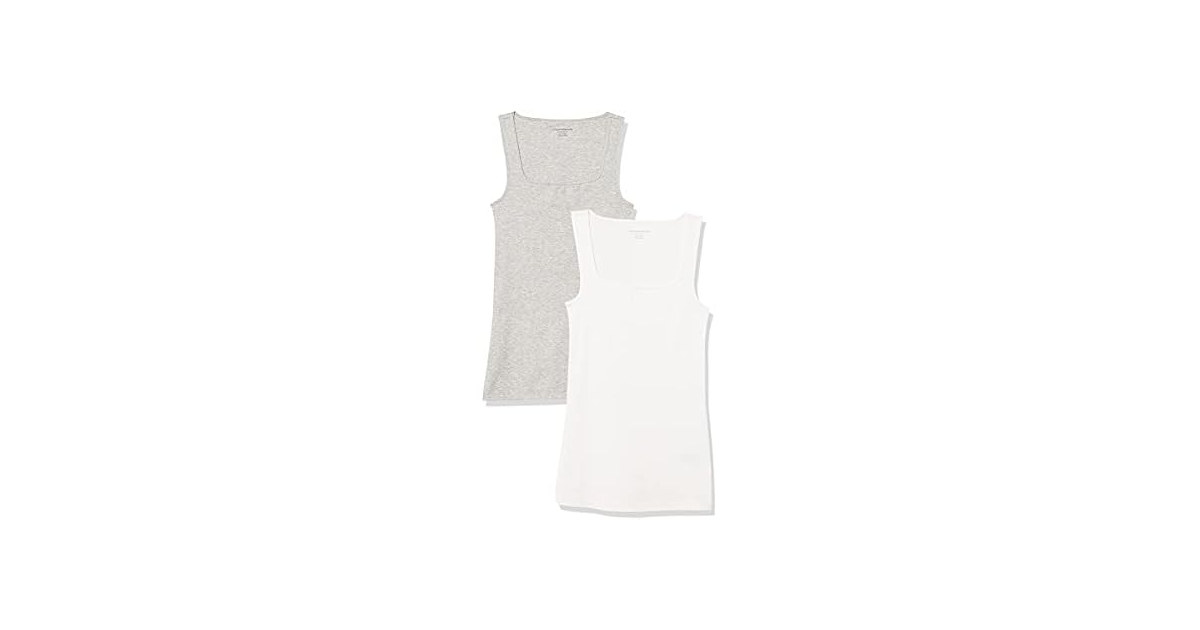 Amazon Essentials Women 2-pack Slim Square Tank