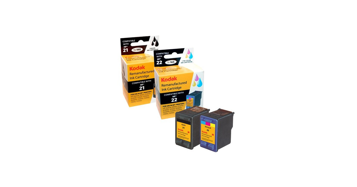 Compatible HP 21 Ink Cartridge Combo Pack (1 Black, 1 TriColor)