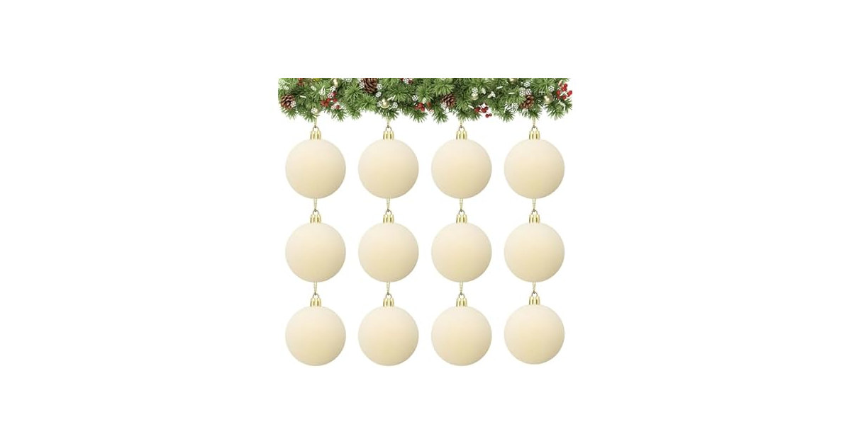 Rokkibom 12pcs cream velvet Christmas