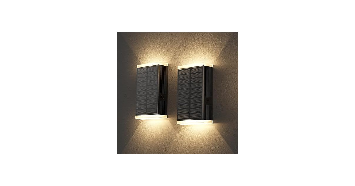 Solar Wall Light Outdoor Sconce 2 Pack