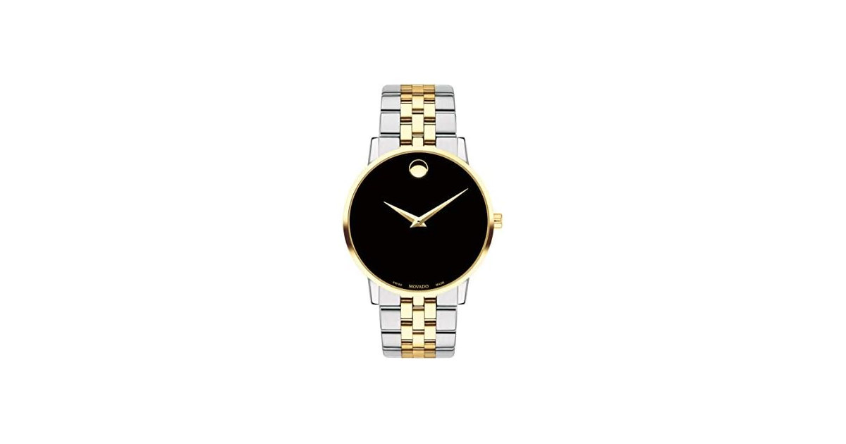 Movado Museum Classic Black Dial Two-tone Men's