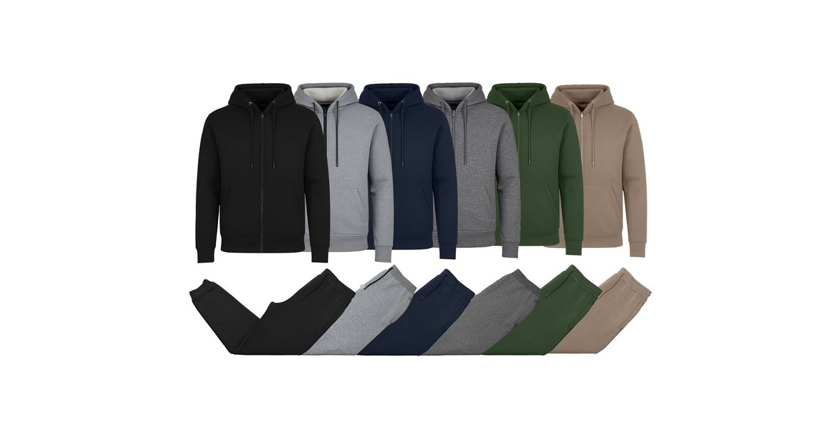 Mens Fleece-Lined Hoodie & Jogger Sets