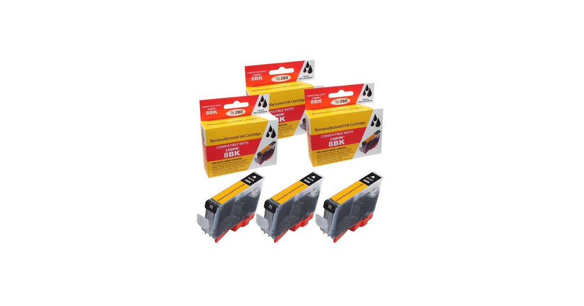 Compatible Canon CLI-8 Black Ink Cartridge combo. (3 Pack)