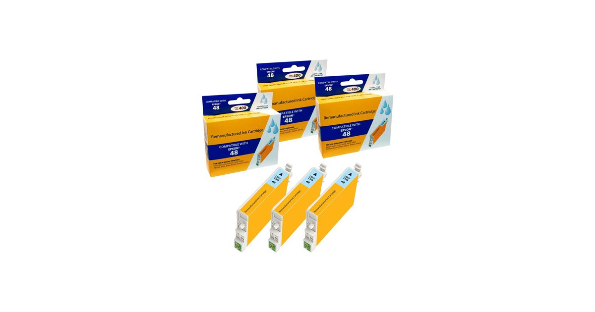 Compatible Epson T048420 Light Cyan ink Cartridge (3 Pack)
