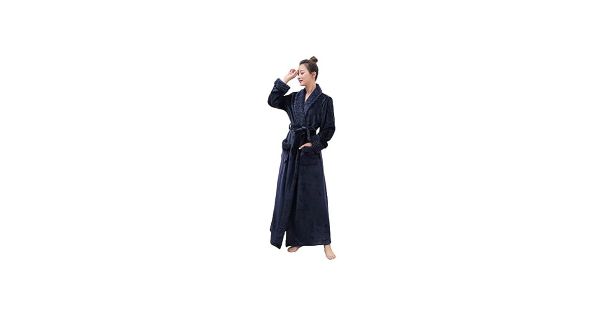 Women's Long Plush Fleece Bathrobe