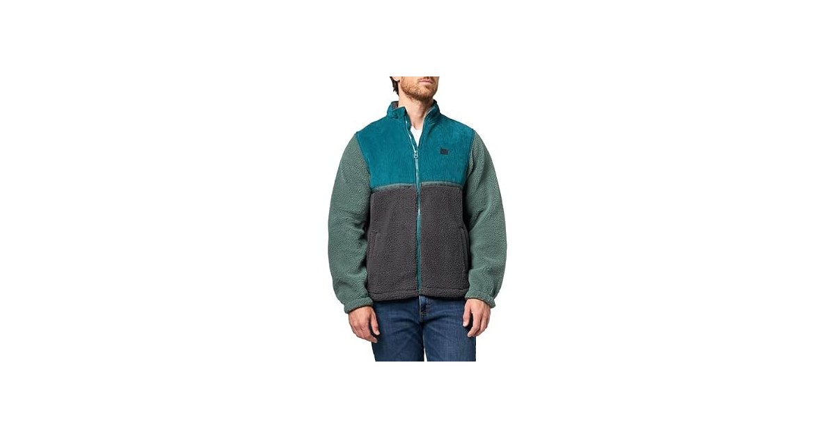 Billabong Men Full Zip Mock Neck Sherpa Jacket
