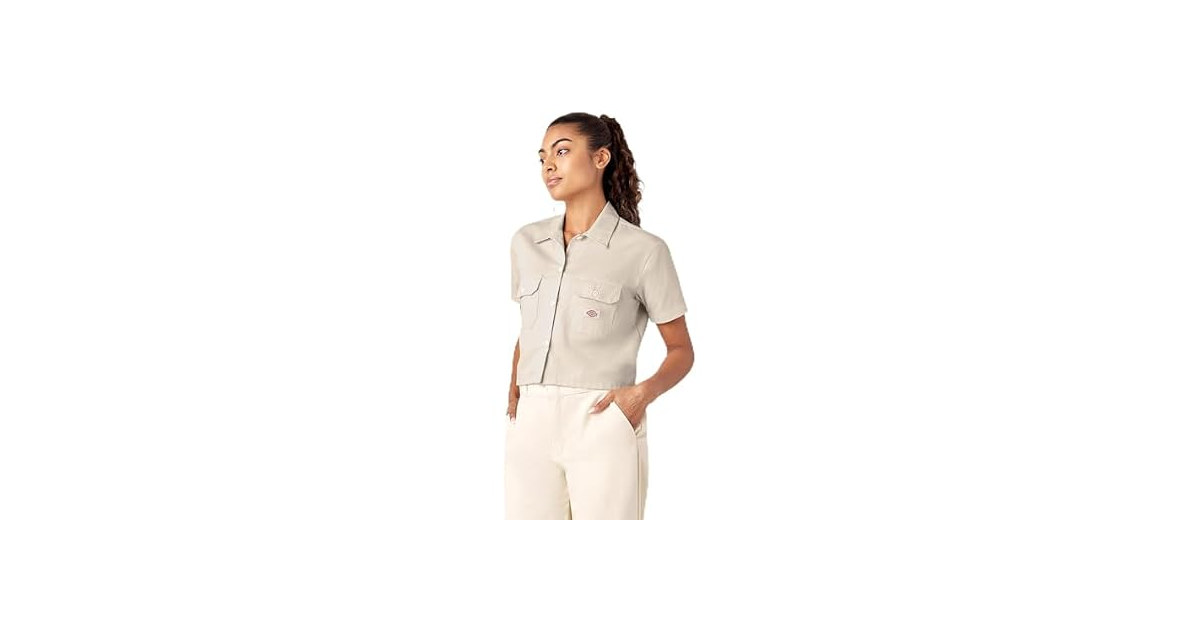 Dickies Women's (XL) WORK SHIRT CROPPED SS W