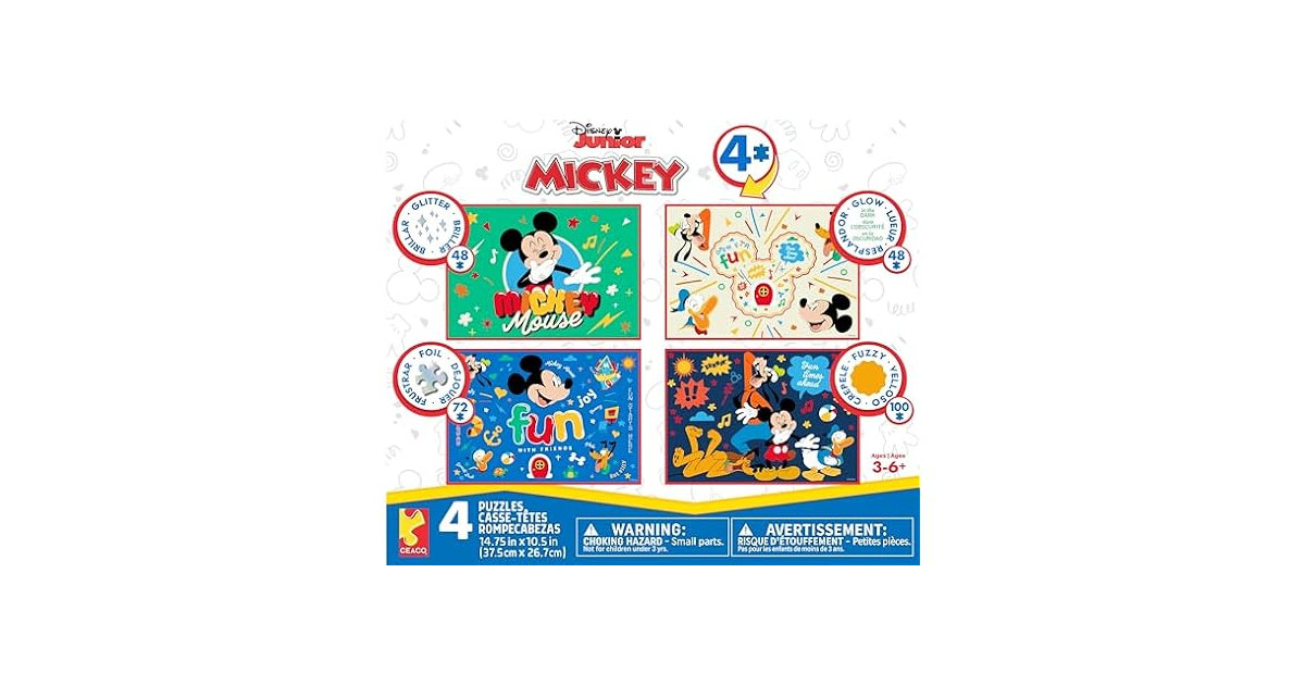 Ceaco 4 in 1 Kids Disney Classic Multipack Jigsaw Puzzle