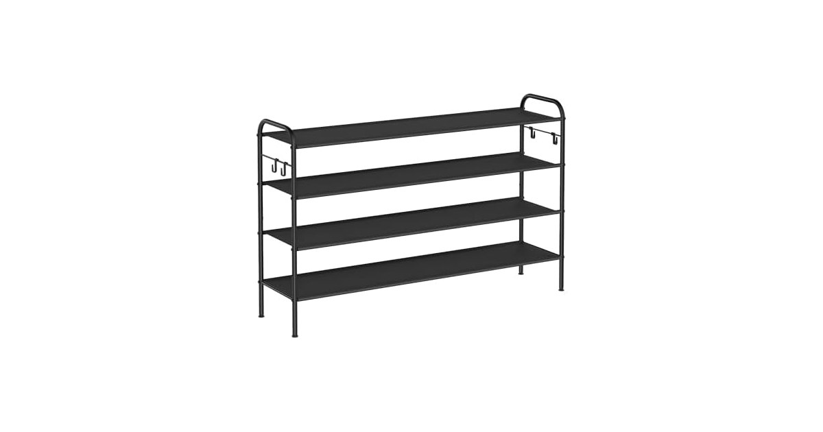 SONGMICS Shoe Rack 4-Tier Fabric Shoe Shelf Storage