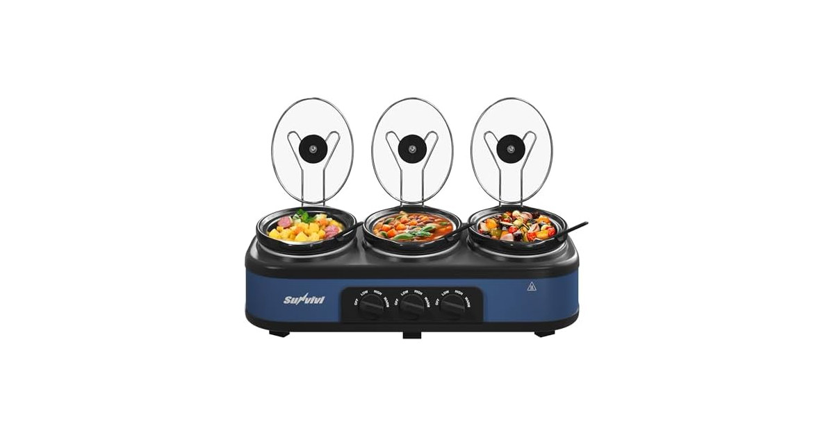 Triple Slow Cooker Buffet Servers