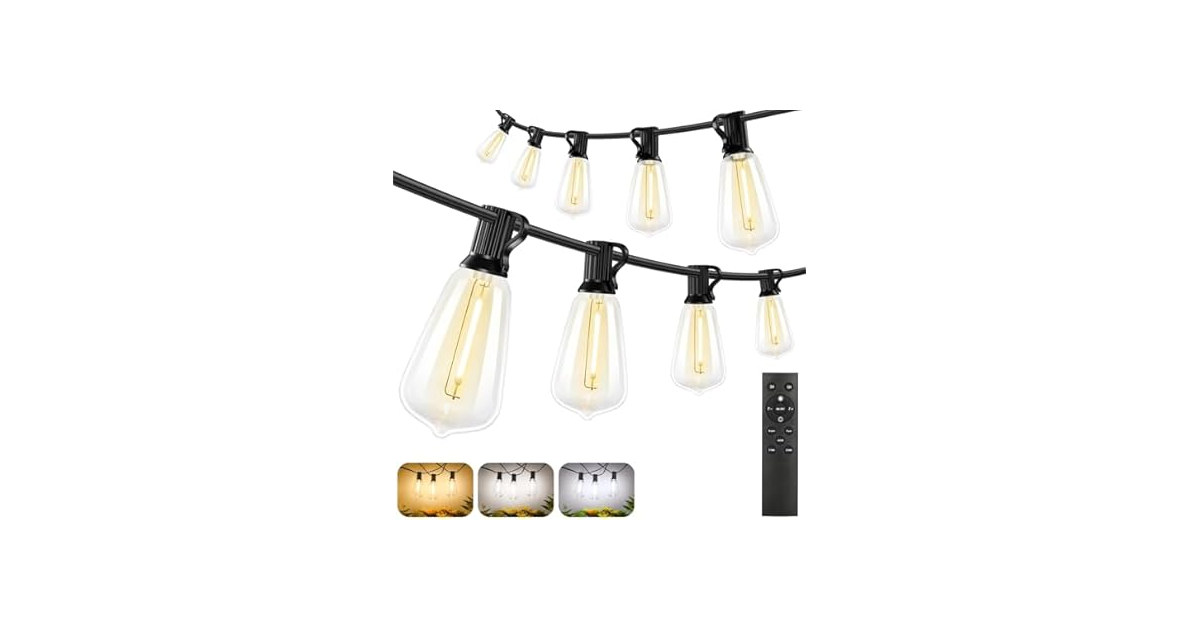 Brightever 200FT Outdoor String Lights with Remote
